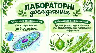 Л.д. №1 Спостереження за інфузоріями. № 2Будова зелених водоростей