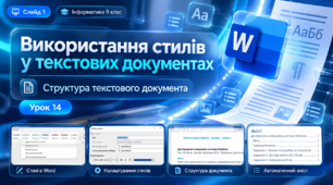 Використання стилів в текстових документах. Структура текстового документу. 9 клас (презентація+практична)