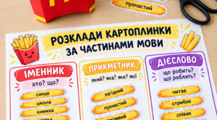Частини мови. Іменник, прикметник, дієслово.