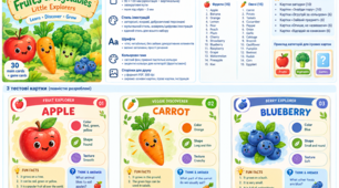 Дидактичні картки «Fruits & Vegetables Explorer»