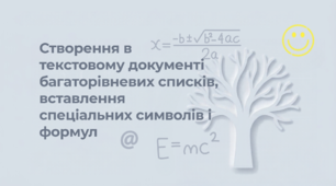 Створення в текстовому документі багаторівневих списків, вставлення спеціальних символів і формул.