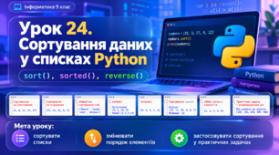 Сортування даних у списках. 9 клас. Урок 24  (презентація + практична)