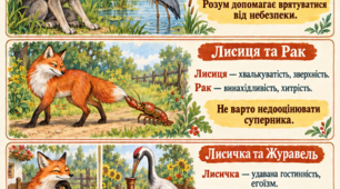 «Алегорія в народних казках “Вовк і Чапля”, “Лисиця та Рак”» — другий урок