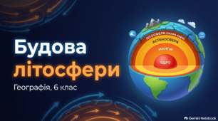 Презентація "Будова літосфери", географія 6 клас