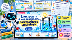 ЕЛЕКТРОЛІТИ Й НЕЕЛЕКТРОЛІТИ - 9 клас хімія НУШ (презентація + картки)
