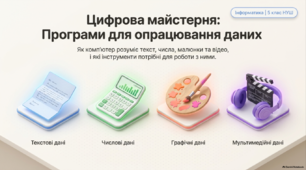 Програми для опрацювання даних різних типів — презентація з інформатики, 5 клас НУШ
