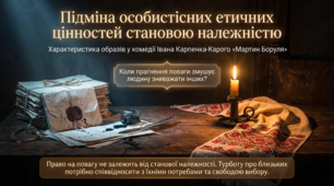 Підміна особистісних етичних цінностей становою належністю в комедії “Мартин Боруля”. Характеристика образів