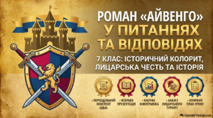 📄 Файл "Роман "Айвенго" у питаннях та відповідях" Детальний пороздільний план у формі чітких запитань та відповідей, що значно полегшує сприйняття складного тексту