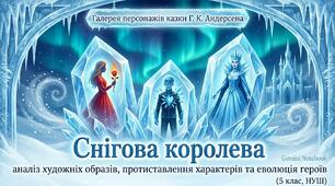 Галерея персонажів казки Г. К. Андерсена «Снігова королева»: аналіз художніх образів, протиставлення характерів та еволюція героїв(5 клас, НУШ)