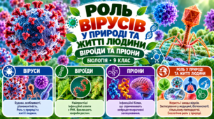Роль вірусів у природі та житті людини. Віроїди та пріони   БІОЛОГІЯ. 9 КЛАС