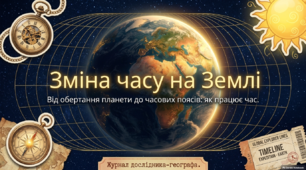 Зміна часу на Землі. Місцевий час. Міжнародна система від- ліку часу. Часові пояси. Пояс- ний час. Всесвітній час (UT). Літній час.