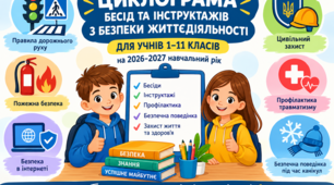 ЦИКЛОГРАМА БЕСІД ТА ІНСТРУКТАЖІВ З БЕЗПЕКИ ЖИТТЄДІЯЛЬНОСТІ ДЛЯ УЧНІВ 1-11 КЛАСІВ на 2026-2027 навчальний рік