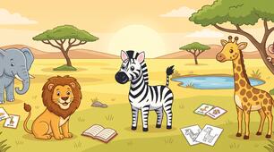 Дикі тварини Африки: Вгадай тварину за силуетом! 🦁🐘 (Навчальні картки та робочі аркуші)