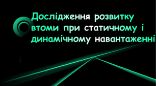 Розвиток втоми при статичному і динамічному навантаженні