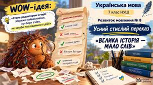 РМ 8. Усний стислий переказ розповідного тексту художнього стилю про виконання певних дій
