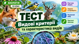 Характеристика видів за видовими критеріями