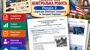 Тематична контрольна робота зі всесвітньої історії, 11 клас. Розділ 2. «Держави Північної Америки та Західної Європи»