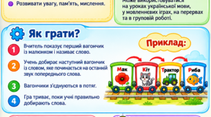 Дидактична гра "Потяг слів"