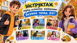 🍂🍁 ОСІНЬ БЕЗ НЕБЕЗПЕК! 🚦🛡️  🎒 Інструктаж перед осінніми канікулами: правила, що зберігають життя! 🍂✨