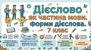 Дієслово як частина мови. Форми дієслова. 7 клас
