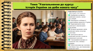 Узагальнення до курсу: історія України за доби нового часу. 9 клас (НУШ). Історія України. За підручником авторів Власов В. та інші.
