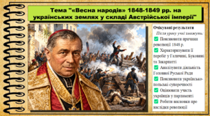 «Весна народів» 1848-1849 рр. на українських землях у складі Австрійської імперії. 9 клас (НУШ). Історія України. За підручником авторів Власов В. та інші.