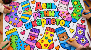 🧦 Розмальовка «День різних шкарпеток»