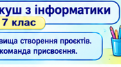 «Середовища створення проєктів. Змінні, команда присвоєння» робочий аркуш з інформатики для 7 класу