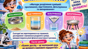 Практична робота. Методи розділення сумішей: просіювання, відстоювання, фільтрування та випарювання