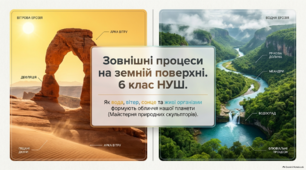 Зовнішні процеси на земній поверхні. 6 клас НУШ