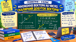 СР № 4. Множення вектора на число. Скалярний добуток  векторів.