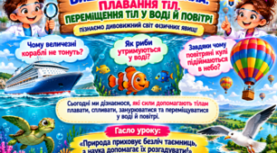 Виштовхувальна сила. Плавання тіл. Переміщення тіл у воді й повітрі