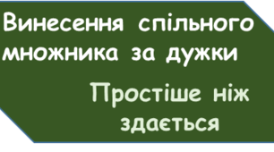 Винесення спільного множника за дужки (пам'ятка + тренажер)