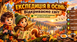 «Експедиція в осінь: Відкриваємо світ» — пізнавальна навчальна презентація, яка запрошує дітей досліджувати осінні зміни в природі, спостерігати, аналізувати й виконувати практичні завдання.