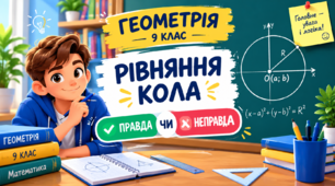Геометрія 9 клас НУШ | Рівняння кола | Інтерактивна вправа «Правда чи неправда?»