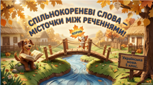 Українська мова, 5 клас НУШ. Спільнокореневі слова як засіб зв’язку речень у тексті. Презентація + інтерактивний мовний Квіз