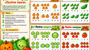 Робочі аркуші «Полічи овочі» 🥒🎃