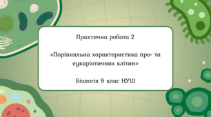Практична робота 2 «Порівняльна характеристика про- та еукаріотичних клітин» 9 клас НУШ