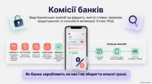 Комісії банків. Види банківських комісій (за відкриття, зняття готівки, перекази, кредитування) та способи їх мінімізації. 9 клас НУШ