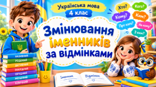 Презентація до уроку української мови, 4 клас, “Змінювання іменників за відмінками"
