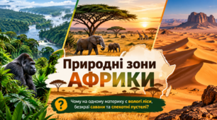 Які особливості розміщення природних зон Африки. Природні зони. 7 клас НУШ за підручником Запотоцького.