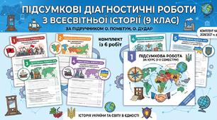 Підсумкові діагностичні роботи з всесвітньої історії (9 клас) за підручником О. Пометун, О. Дудар (комплект із 6 робіт: 5 тематичних та 1 підсумкова) на 2026/2027 н. р.