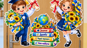 🎓 Оформлення дверей «Прощавай, 4 клас!»
