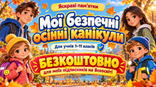 Мої безпечні осінні канікули🍂 комплект пам’яток для 1–11 класів