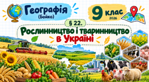 Рослинництво і тваринництво в Україні. Презентація, інфографіка, робочий аркуш (Бойко, 2026)