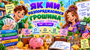 💰 Опорна картка та робочий аркуш з ПФГ для 8 класу на тему «Як ми розпоряджаємося грошима»