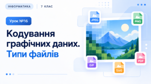 Урок № 16 Кодування графічних даних. Типи файлів | Інформатика, 7 клас