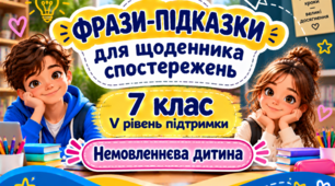 Фрази-підказки для щоденника спостережень 7 клас V рівень - НЕМОВЛЕННЄВА