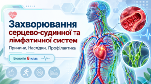 Презентація «Захворювання серцево-судинної та лімфатичної систем. Причини, наслідки, профілактика»  Біологія, 8 клас.НУШ за підручником Тагліної