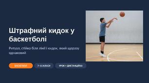 Штрафний кидок у баскетболі: наочна презентація з фото та схемами (стійка на лінії, ритуал, кидок) — 7–11 класи, для уроку і дистанційки